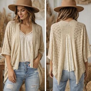 Crochet Women's Shrug with Lace Back